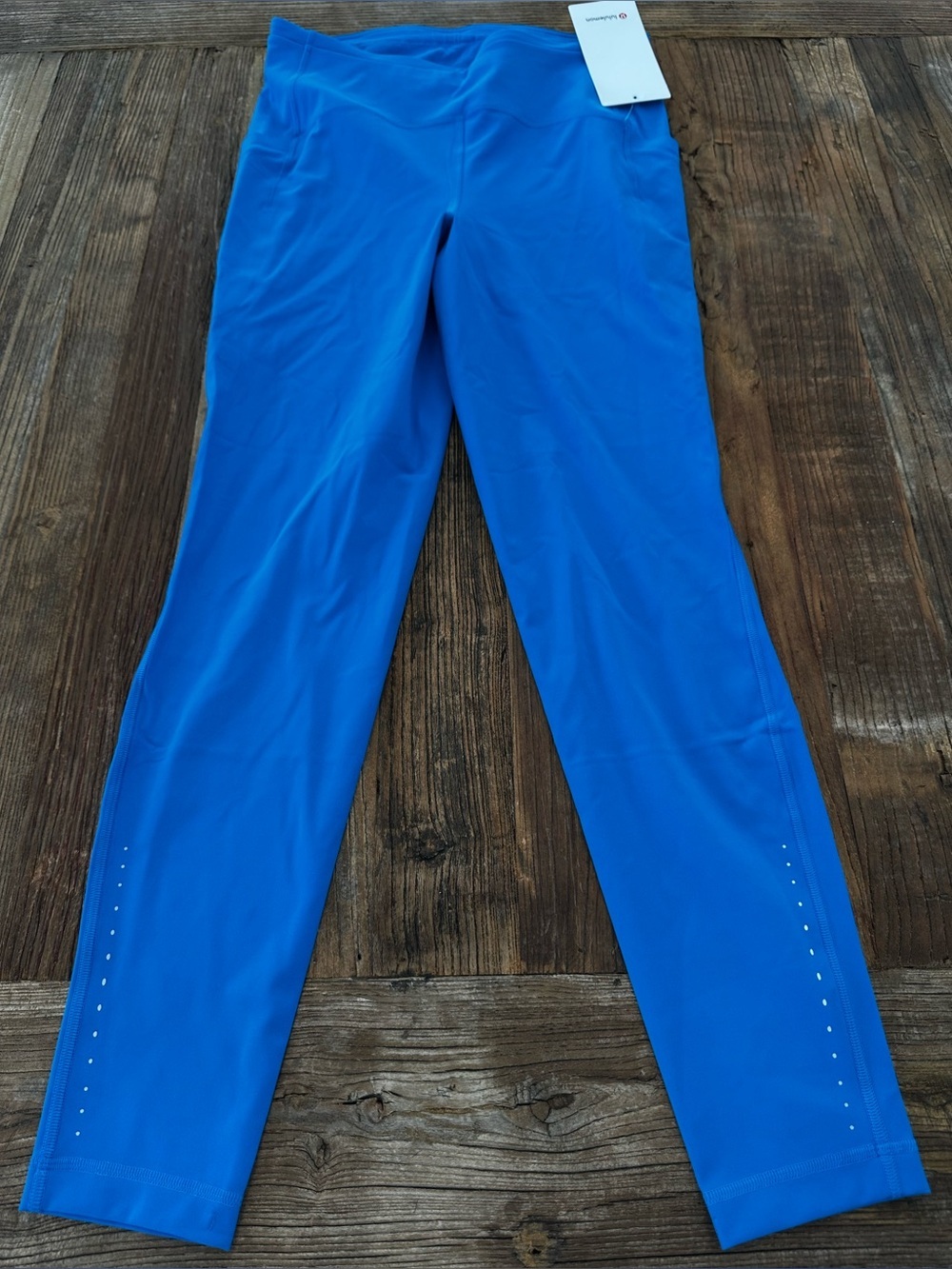 lululemon athletica Bright Blue Leggings with Reflective Dots